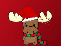 Santa Moose Christmas Wallpaper