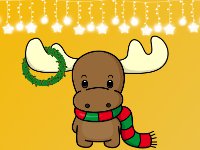 Christmas Wallpaper Moose with Wreath