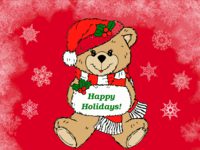Happy Holidays Bear Christmas wallpaper